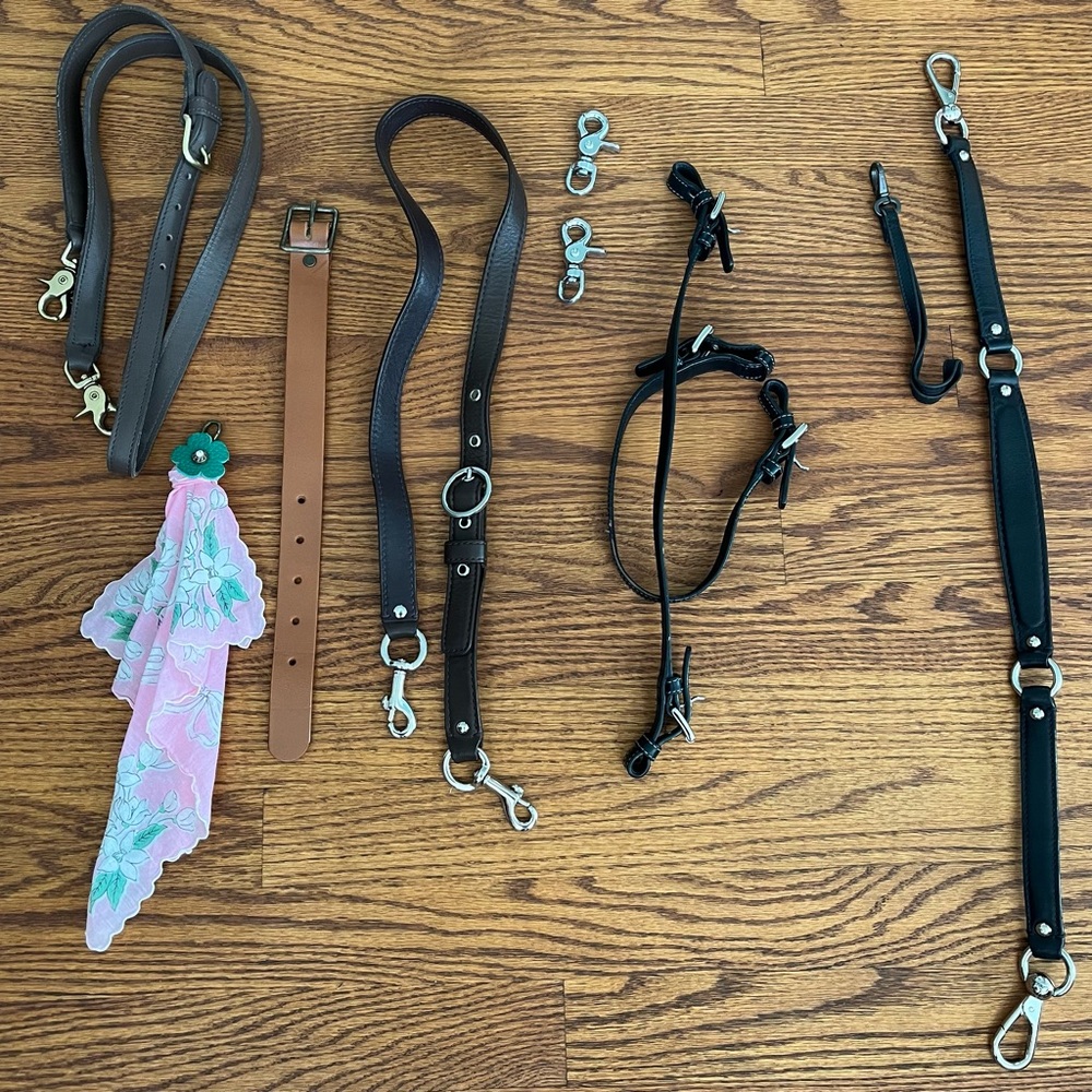 Bundle of Coach-branded & Unbranded Replacement Straps & Unbranded Bag Charm